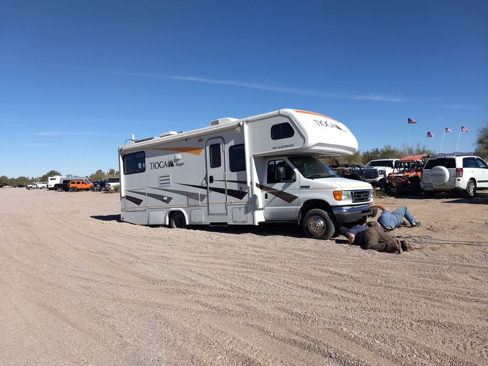 RV stuck in the sand