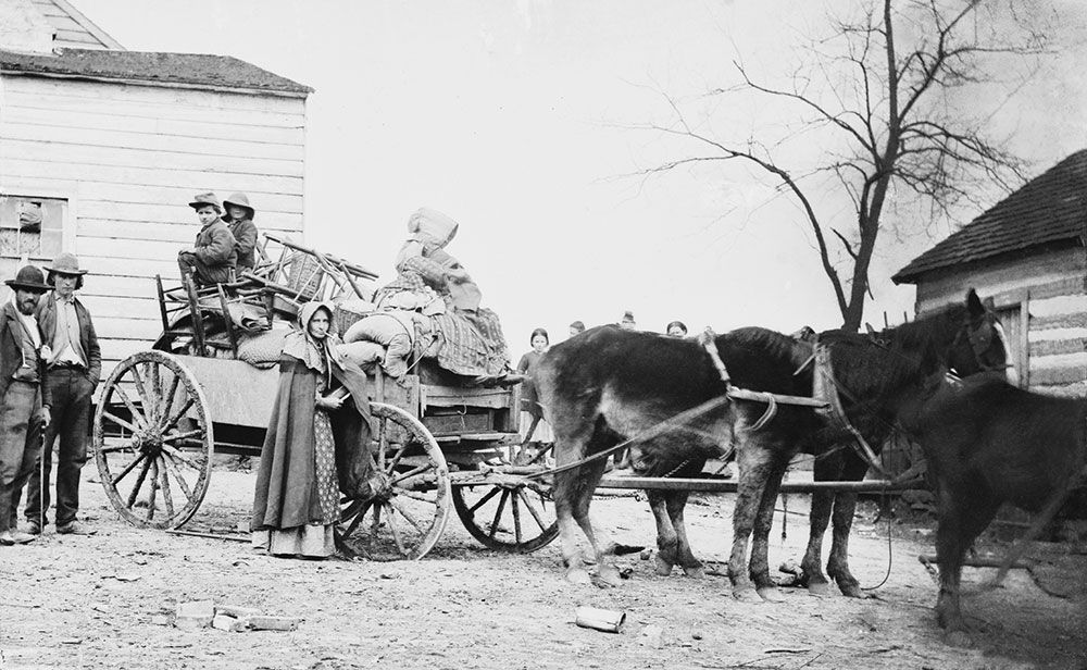 Old horse pulled wagon 