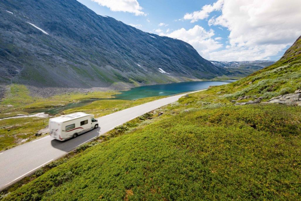 RV on a mountain road