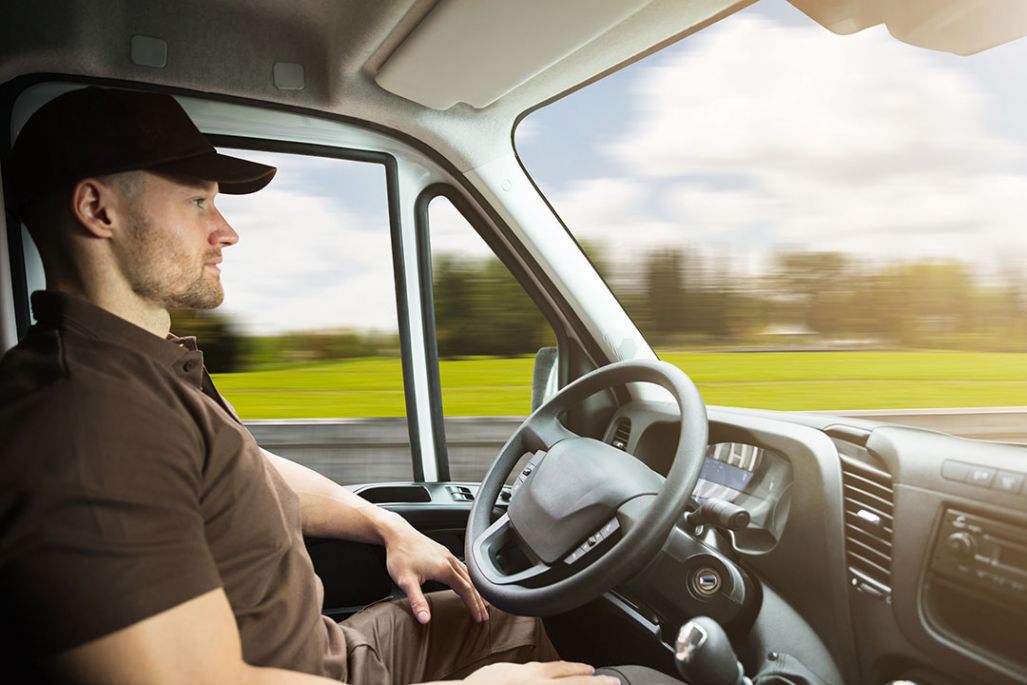 Truck driver in a self-driving semi