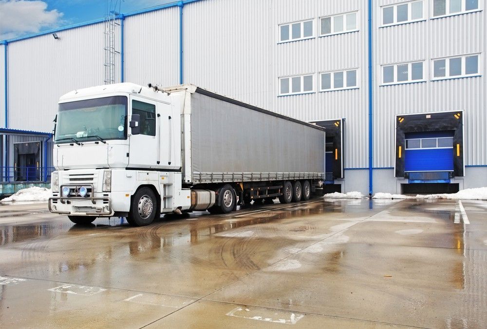 Semi truck at loading dock