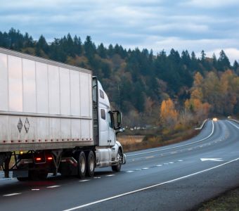 Semi truck on the road